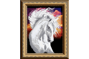 Схема для вишивки бісером "Білий кінь"